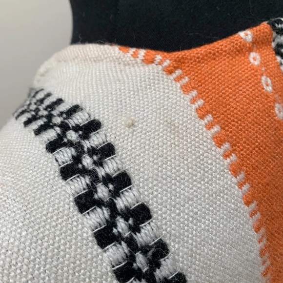 Vintage 70s poncho white orange fringed - Picture 9 of 14